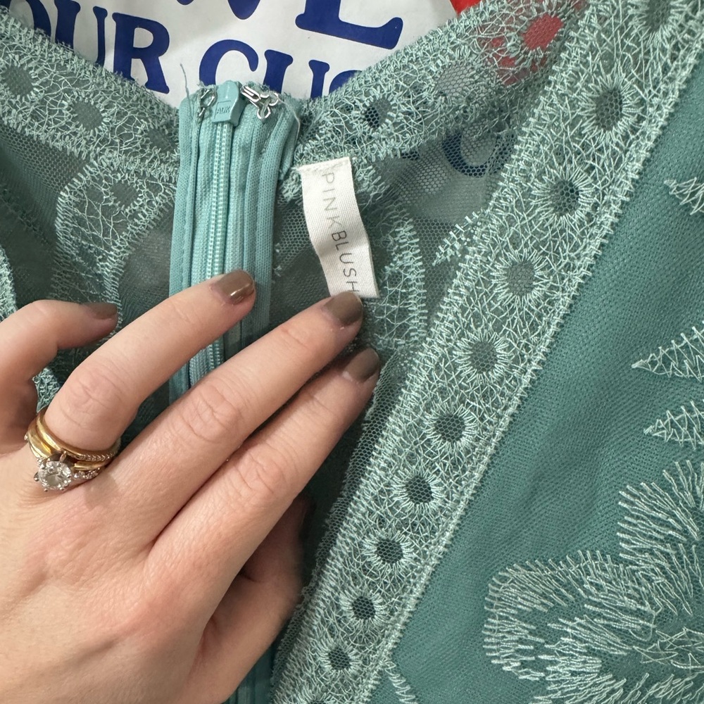 Pinkblush Sage Lace Maternity Maxi Dress - Picture 3 of 4